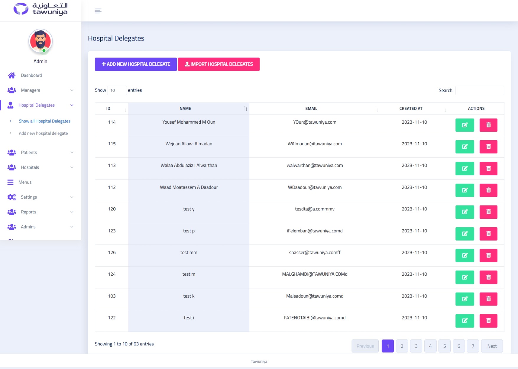 منصة التعاونية لإدارة المستشفى