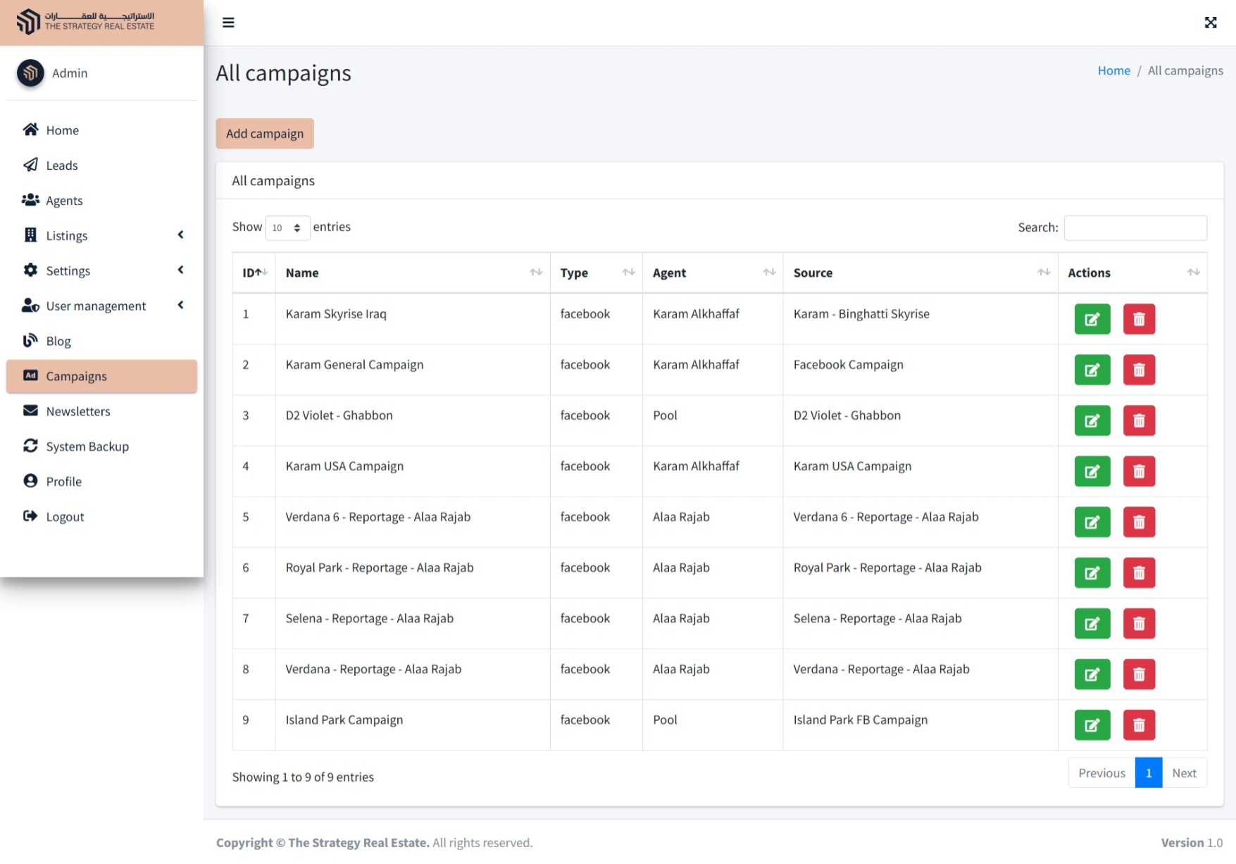 منصة الاستراتيجية للعلاقات والحملات الإعلانية